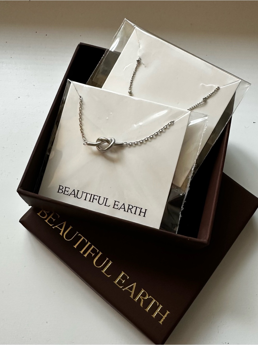 TWO Beautiful Earth stainless steel necklaces